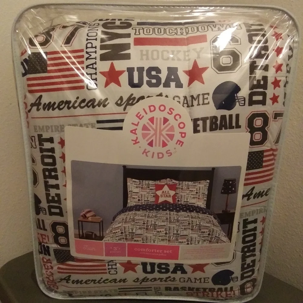 3pc twin comforter set with decorative pillow All Star